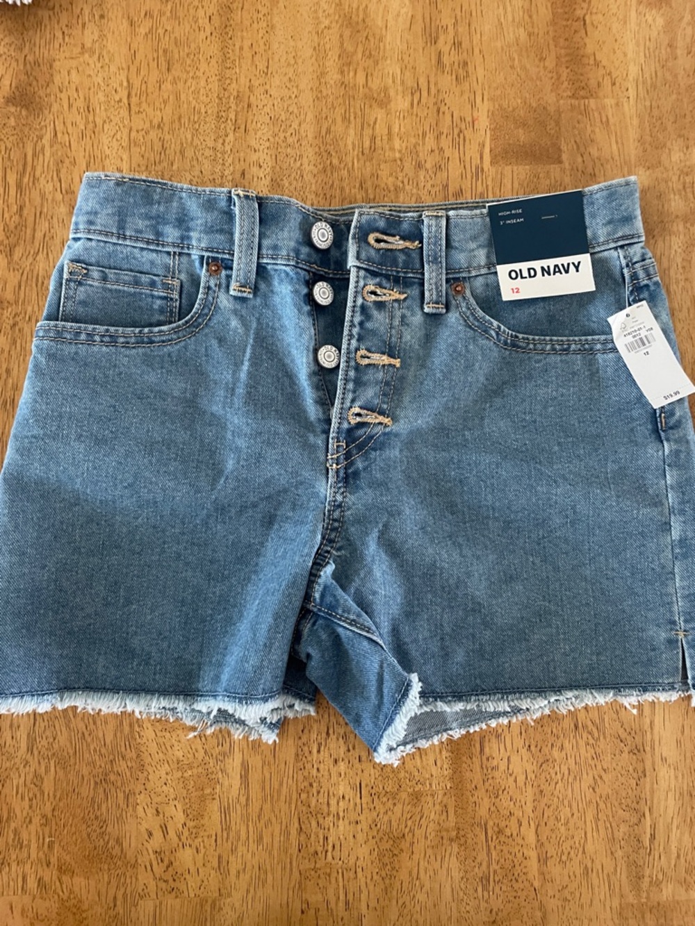 Girls Old Navy Light Blue High-Rise Button-Fly Jean ShortsXL/14